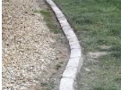 Collage of decorative concrete curbing projects showcasing landscaping borders and edging