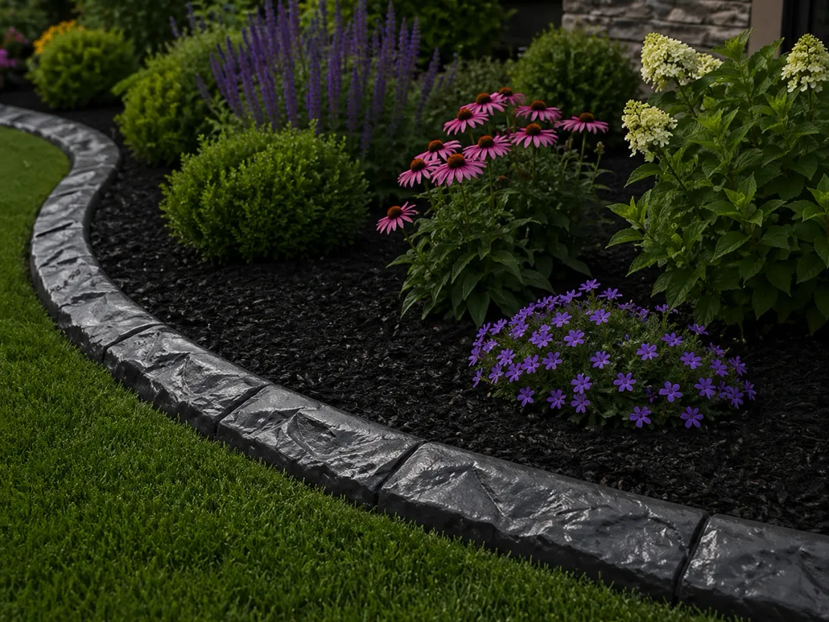 Close-up of decorative concrete curbing by Jones Curb Appeal